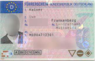 EU-Führerschein Vorderseite