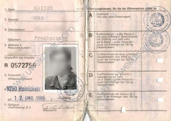 Führerschein, innen