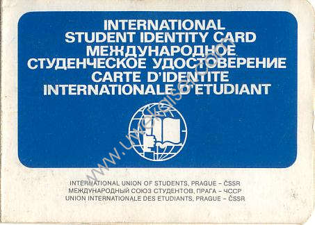Internationaler Studentenausweis Vorderseite